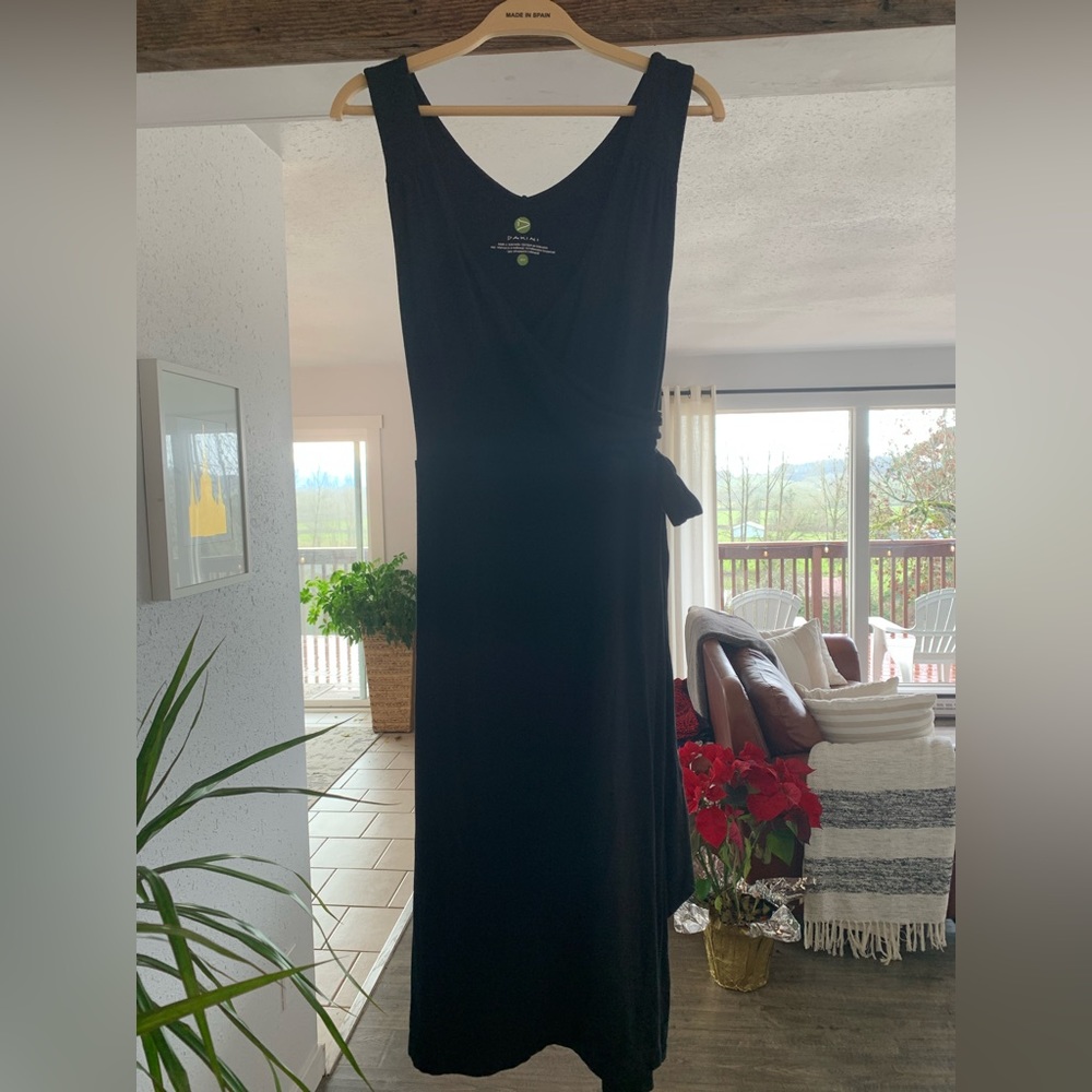 Dakini Women’s Knit Tank Dress Black Size M Wrap‎ Tie Waist Preowned